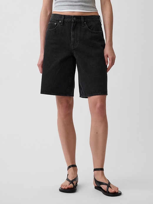 Image number 2 showing, 11" Mid Rise Longline Denim Shorts