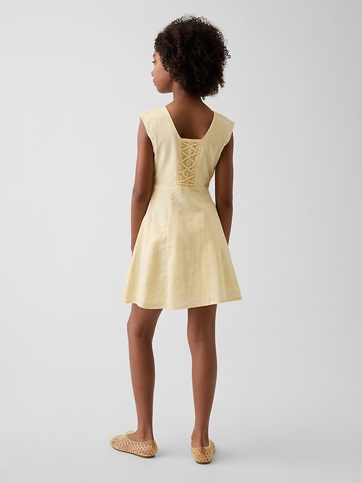 Image number 3 showing, Kids Linen-Cotton Scoop Neck Dress