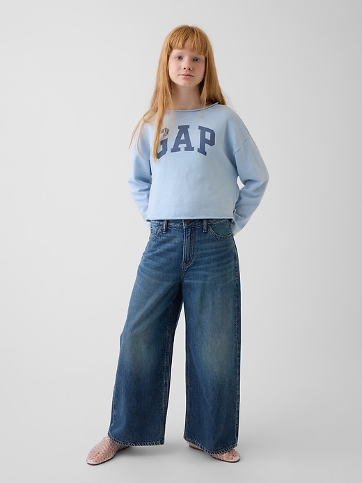 Image number 4 showing, Kids French Terry Wide-Neck Logo Sweatshirt