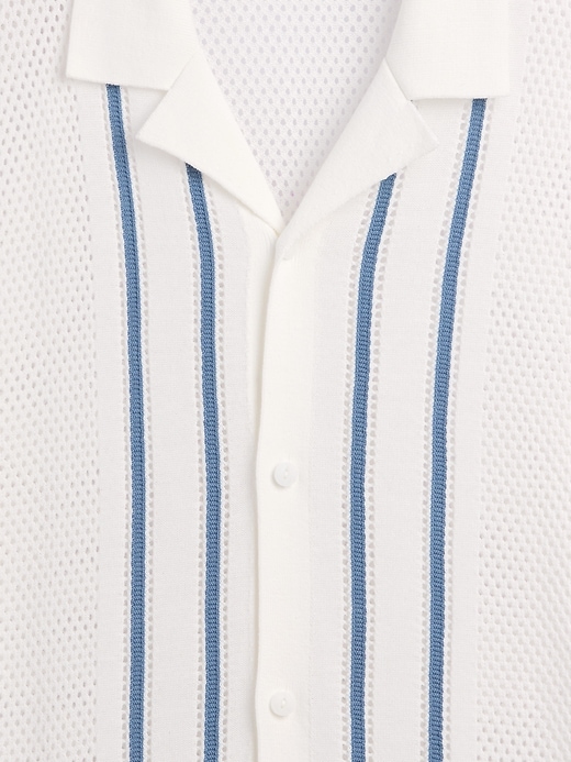 Image number 4 showing, Stripe Camp Collar Sweater Shirt
