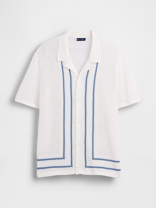 Image number 5 showing, Stripe Camp Collar Sweater Shirt