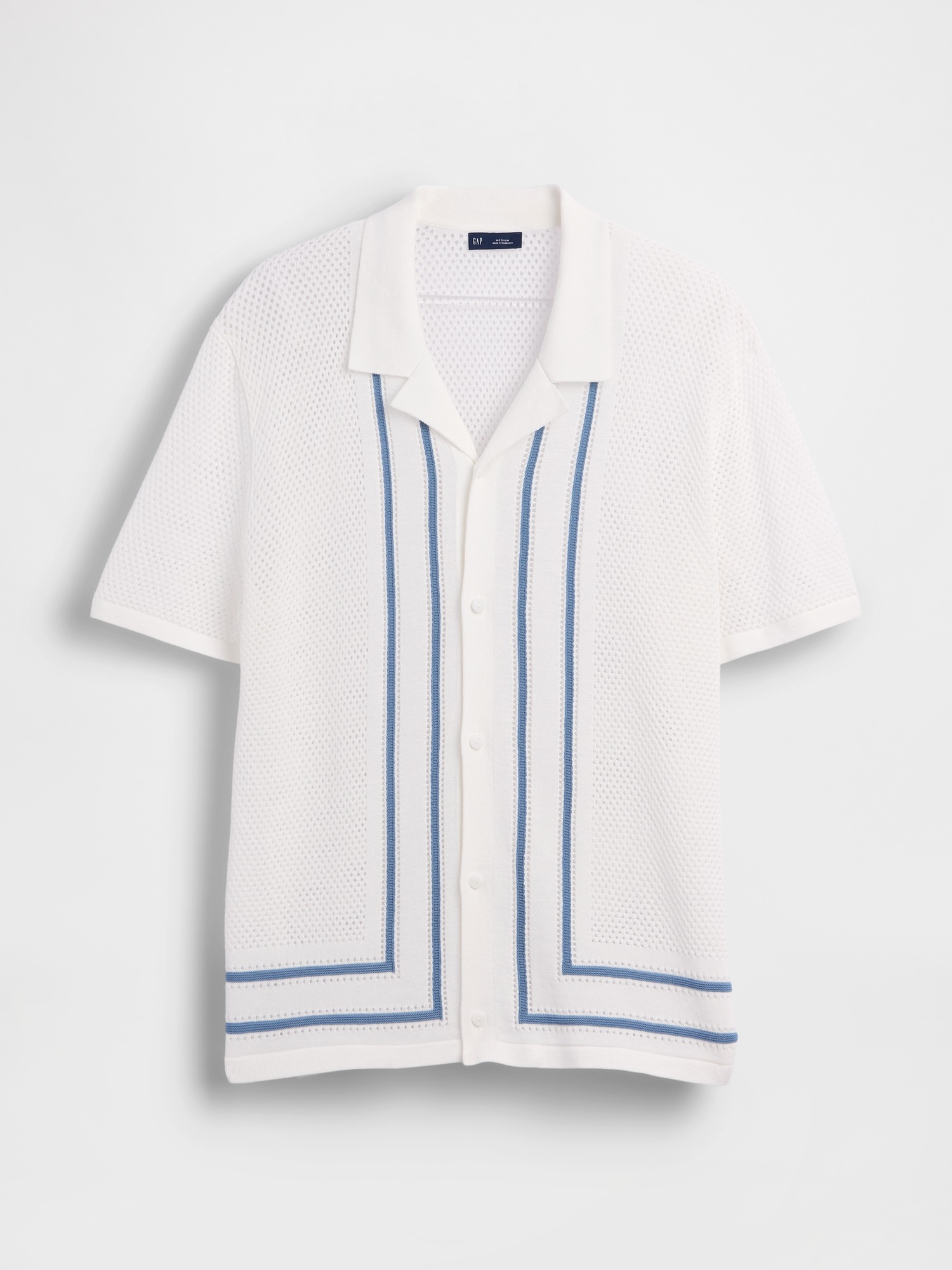 Мужские свитеры Gap Stripe Camp Collar Sweater Shirt — фото 5