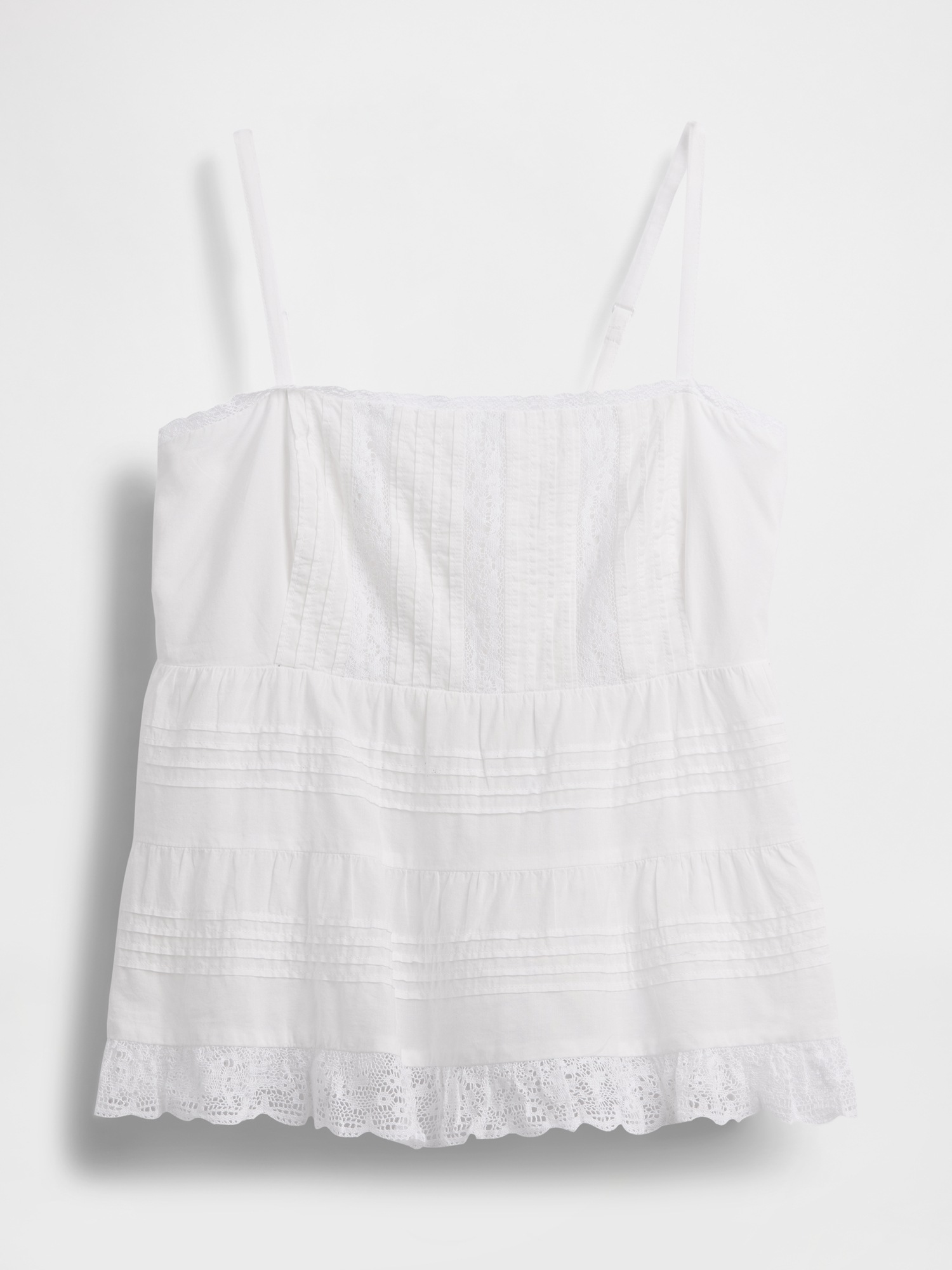 Женский топ Gap Lace-Trim Cami, цвет: Белый — фото 5