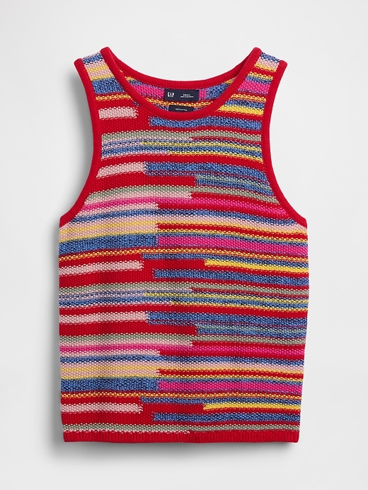 Image number 5 showing, 100% Cotton Stripe Crop Sweater Tank