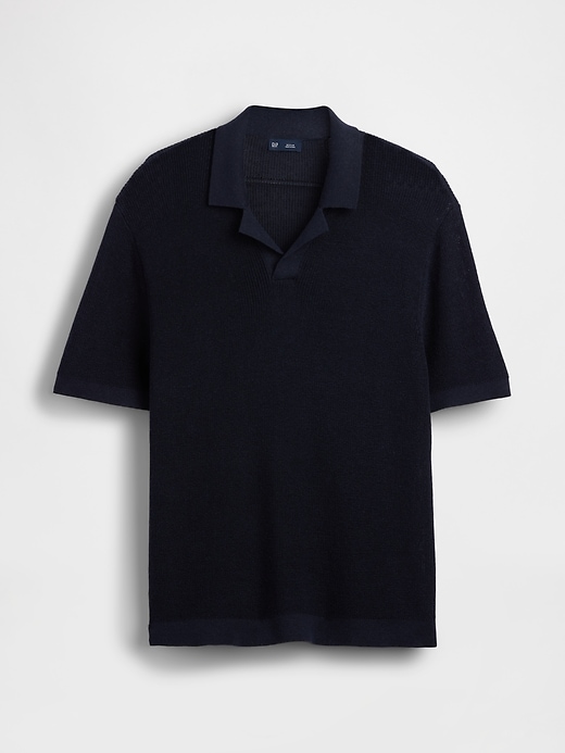 Image number 5 showing, Linen-Blend Camp Polo Sweater Shirt