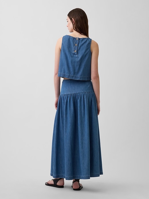 Image number 2 showing, Denim Drop-Waist Maxi Skirt
