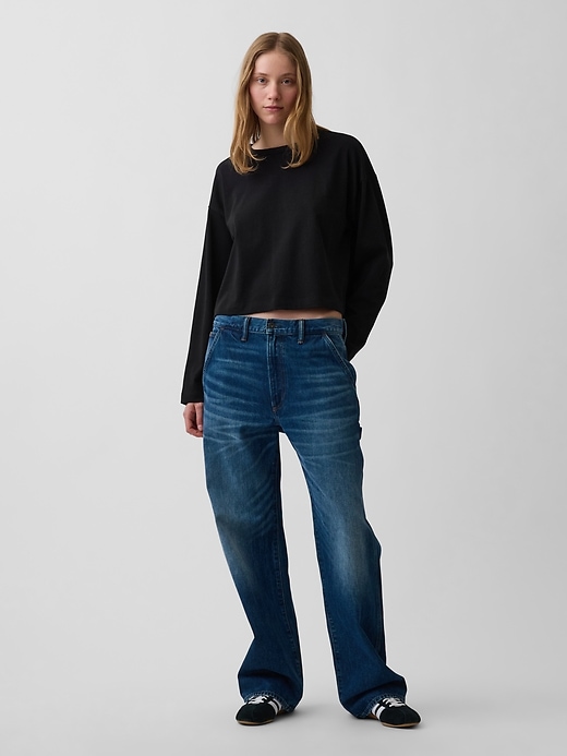 Image number 2 showing, Knit Oversized Crop T-Shirt