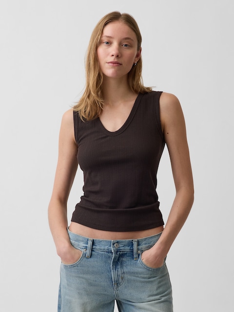 Variegated Rib Tank Top