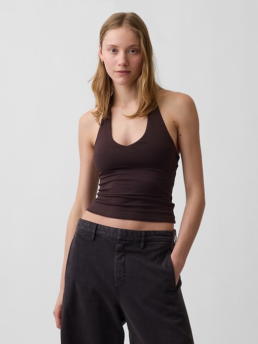 Image number 1 showing, CloseKnit Halter Crop Top