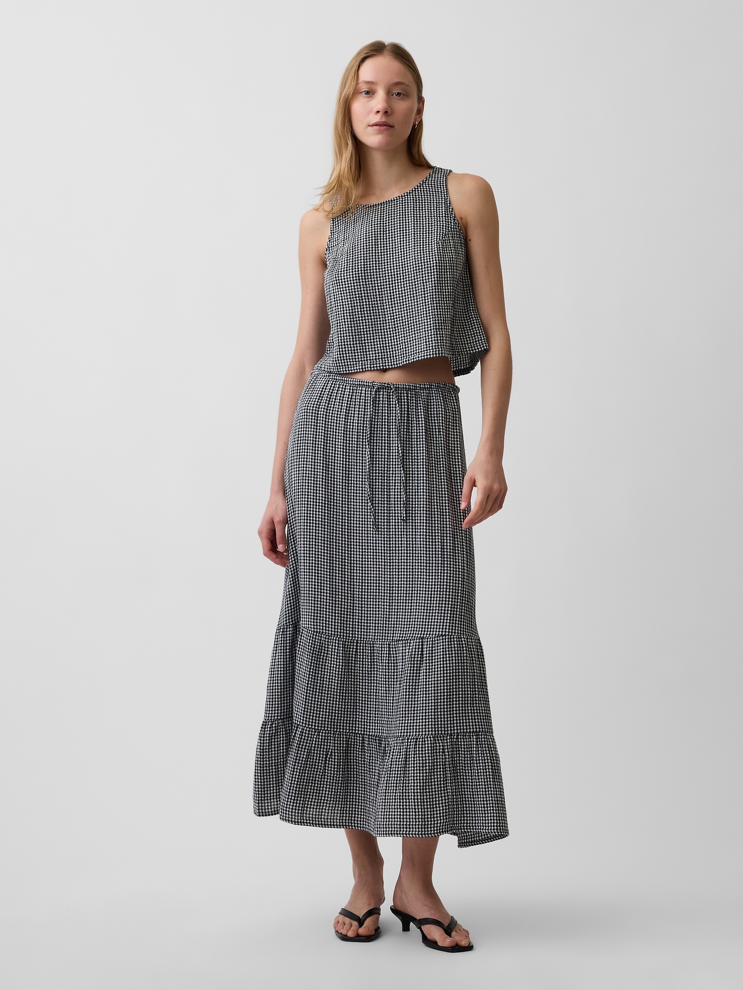 Gap Cotton Gauze Tiered Easy Maxi Skirt