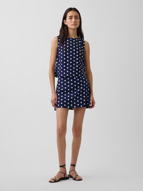 Linen-Blend Mini Skort