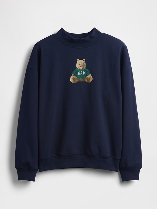 Image number 1 showing, VintageSoft Terry Oversized Mockneck Logo Sweatshirt