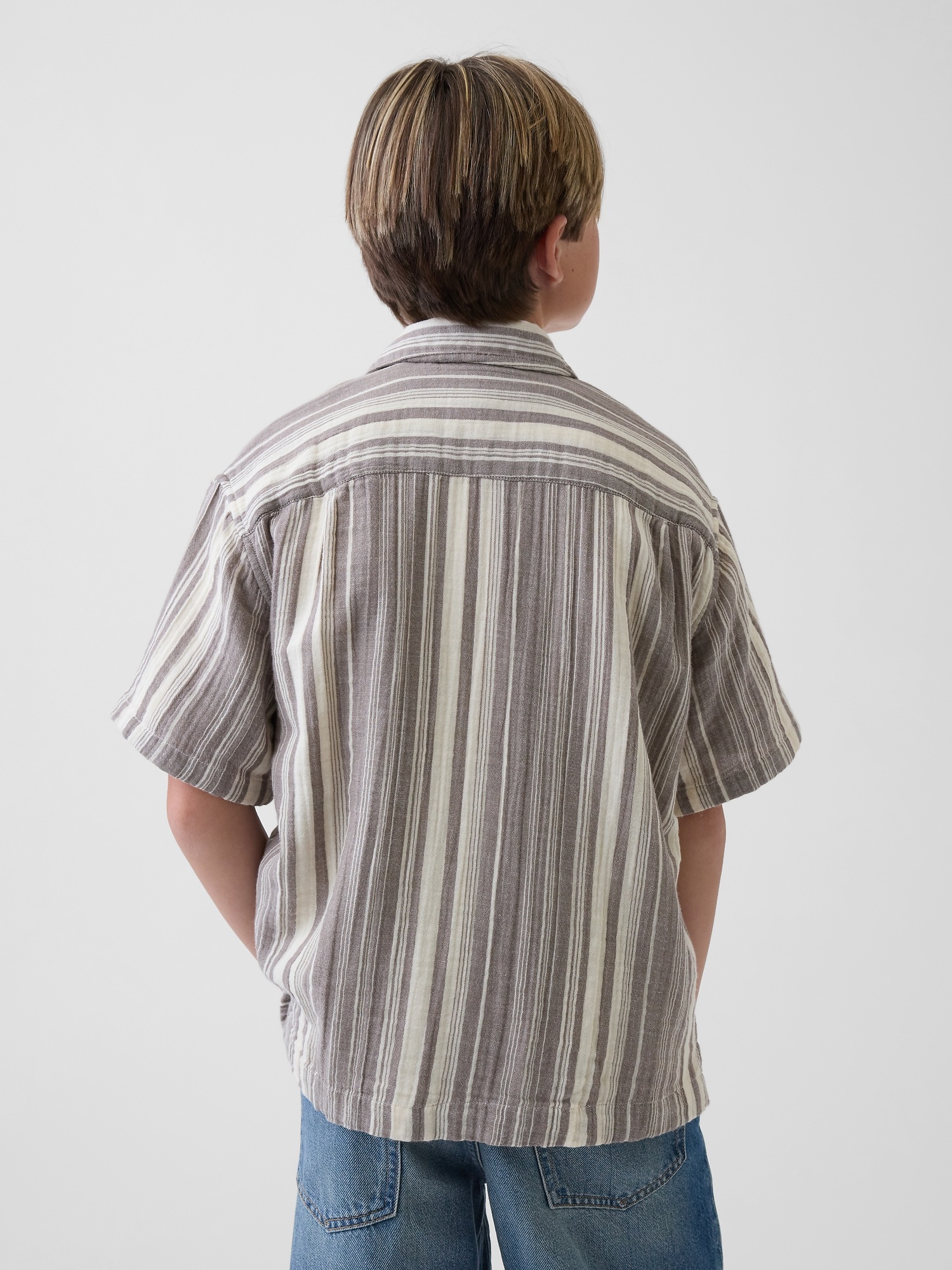 Детские рубашки Gap Kids Relaxed Vacay Shirt — фото 3
