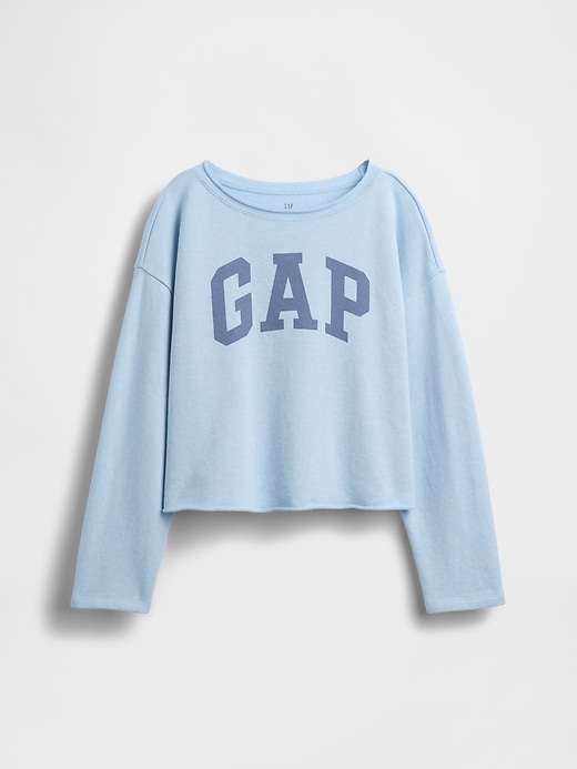 Image number 2 showing, Kids French Terry Wide-Neck Logo Sweatshirt