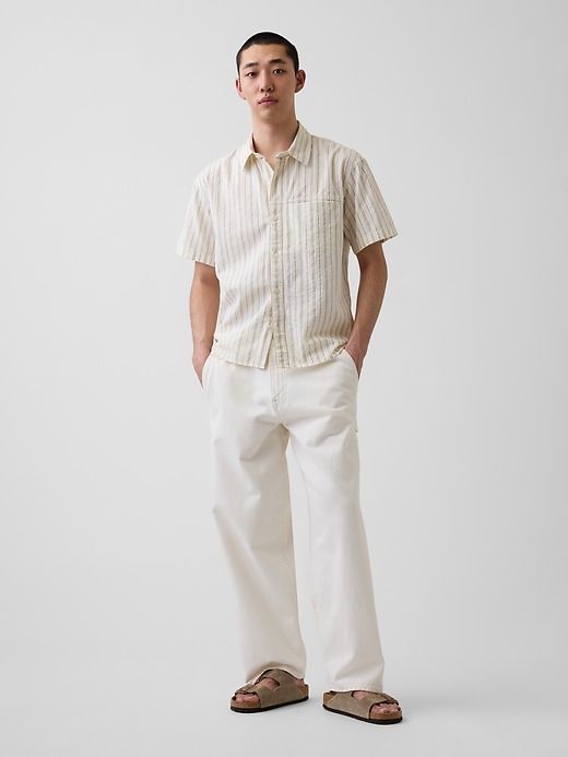 Image number 2 showing, Seersucker Stripe Relaxed Curved-Hem Shirt
