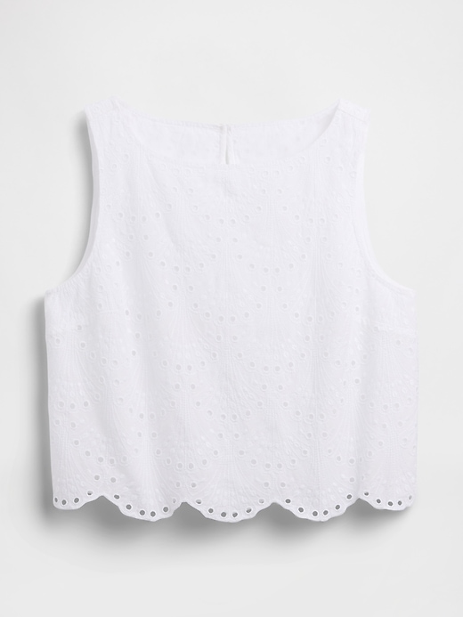 Image number 5 showing, Eyelet Crop Shell Tank Top