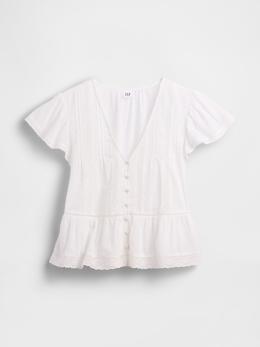 Image number 5 showing, Lace Voile Peplum Crop Top