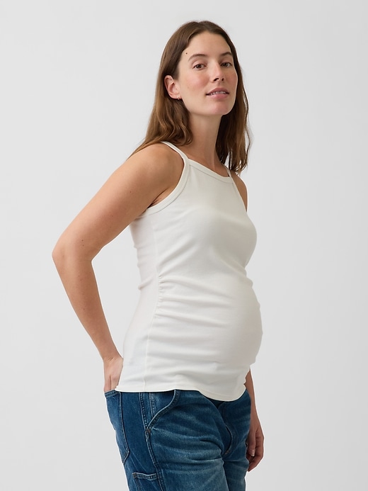 Image number 1 showing, Maternity Modern Apron-Neck Tank Top