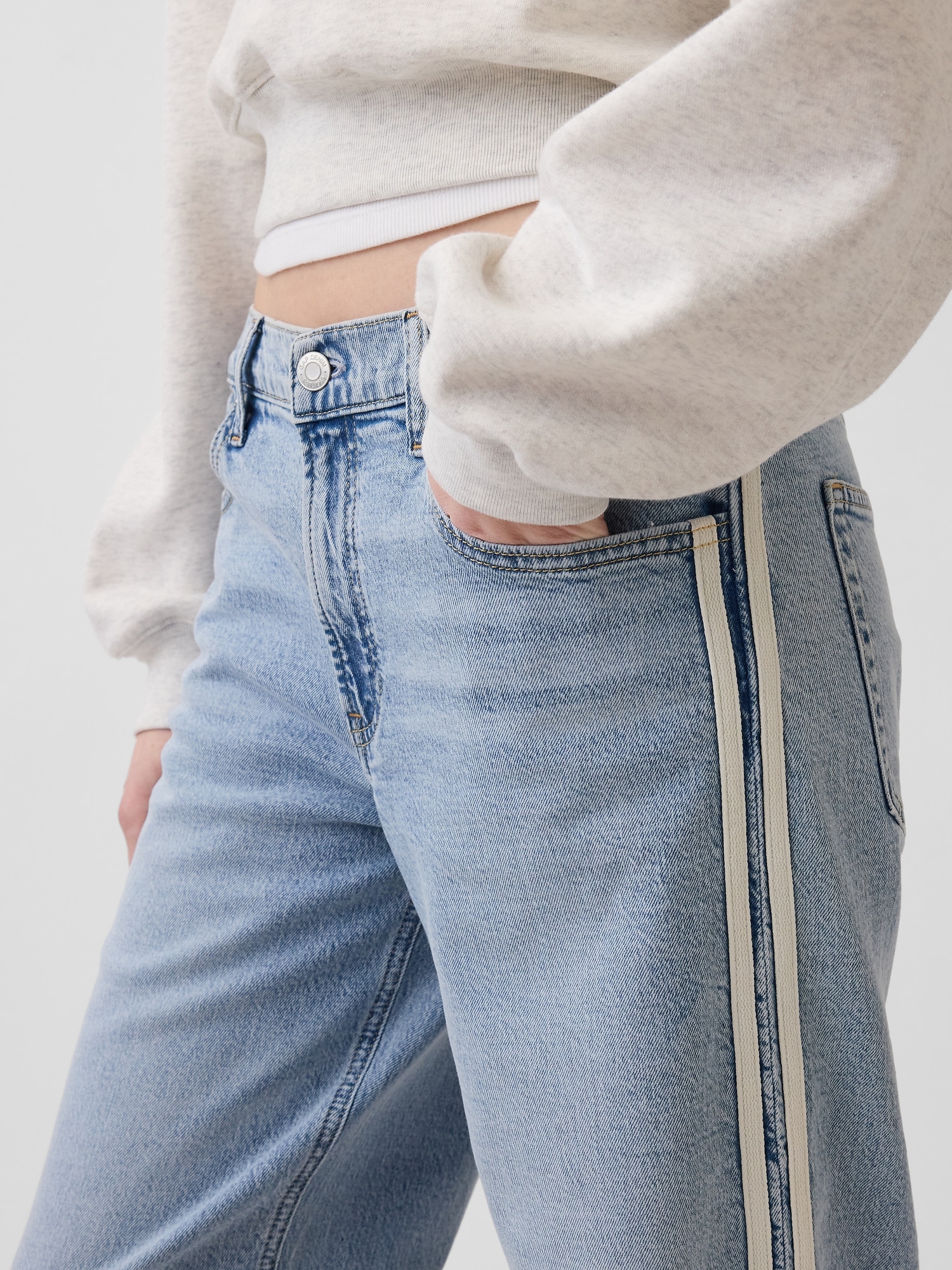 Low Rise '90s Loose Side Stripe Jeans