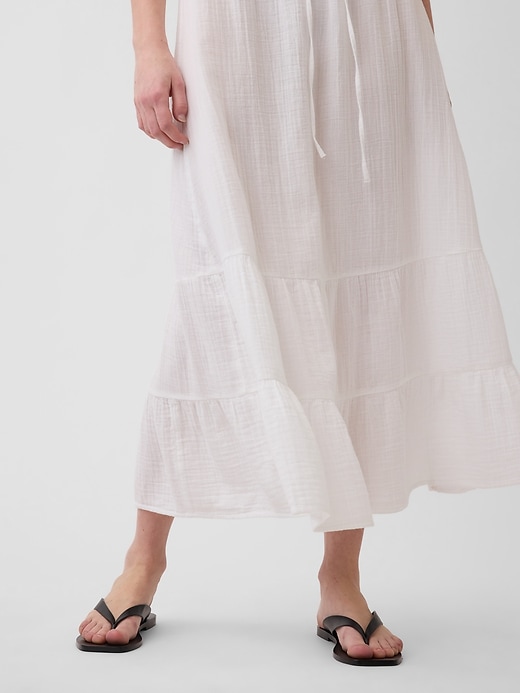 Image number 4 showing, Cotton Gauze Easy Tiered Maxi Skirt
