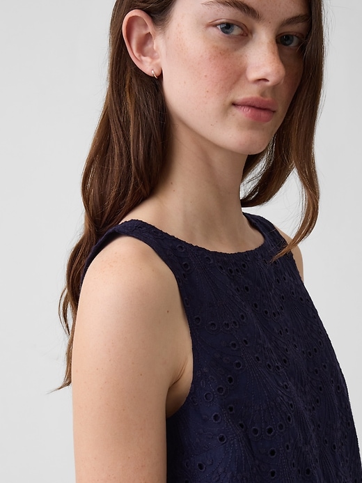 Image number 4 showing, Eyelet Crop Shell Tank Top