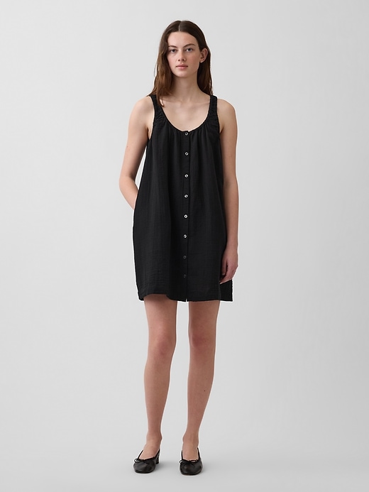 Image number 1 showing, Scoop Neck Button-Front Mini Dress