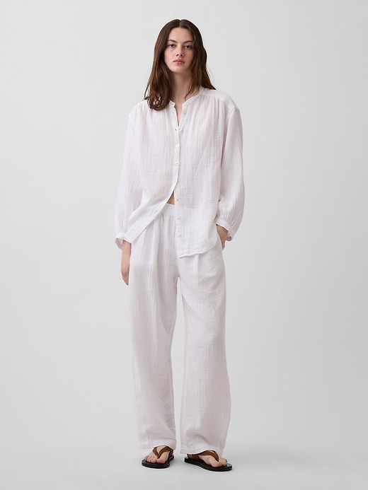 Image number 1 showing, Cotton Gauze Easy Barrel Pants