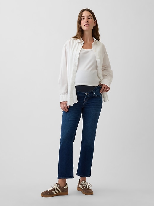 Image number 1 showing, Maternity Full-Panel Straight Jeans