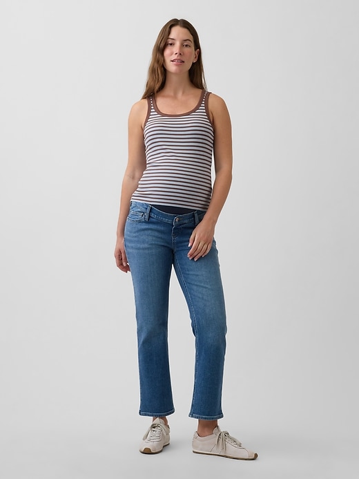 Image number 1 showing, Maternity Full-Panel Straight Jeans