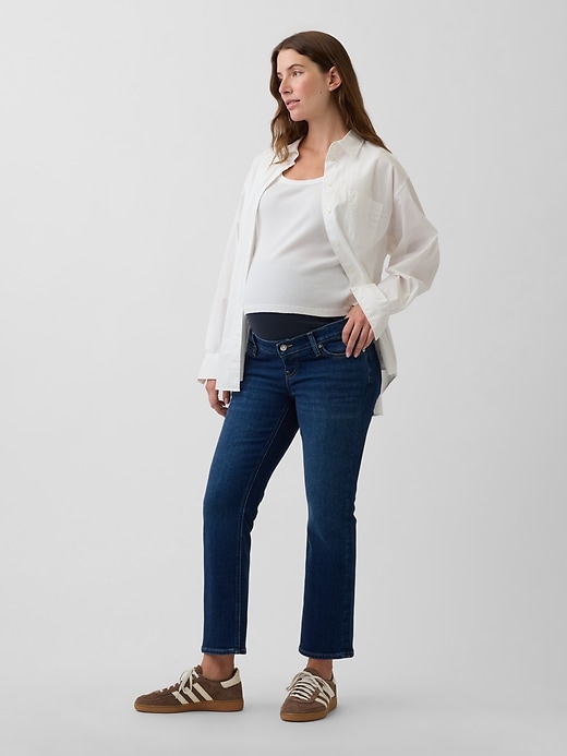 Image number 3 showing, Maternity Full-Panel Straight Jeans