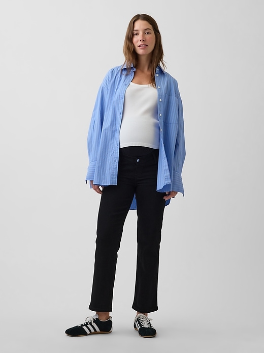 Image number 1 showing, Maternity Full-Panel Straight Jeans