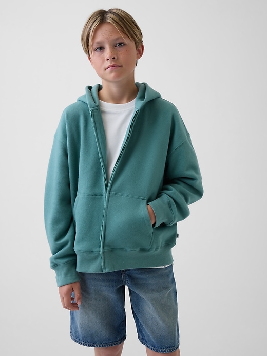 Image number 1 showing, Kids VintageSoft Relaxed Zip Hoodie