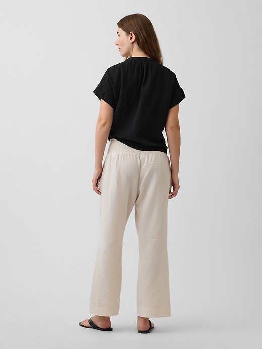 Image number 2 showing, Maternity Cotton Gauze Full Panel Pants