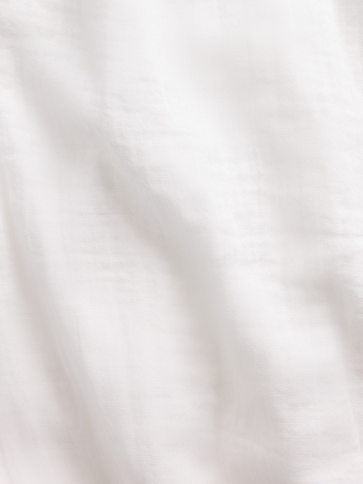 Image number 4 showing, Cotton Gauze Button-Front Crop Peplum Top