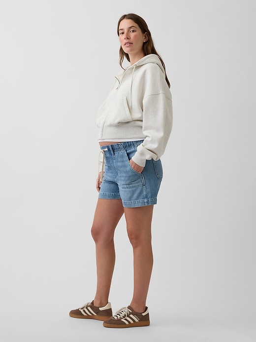 Image number 3 showing, Maternity Full Panel UltraSoft Denim Easy Shorts