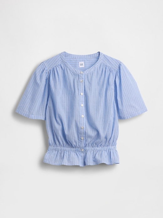 Image number 5 showing, Button-Front Crop Peplum Top
