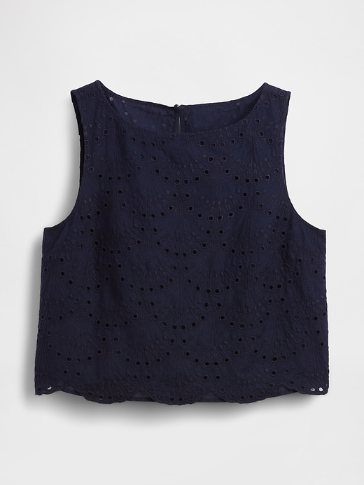 Image number 5 showing, Eyelet Crop Shell Tank Top