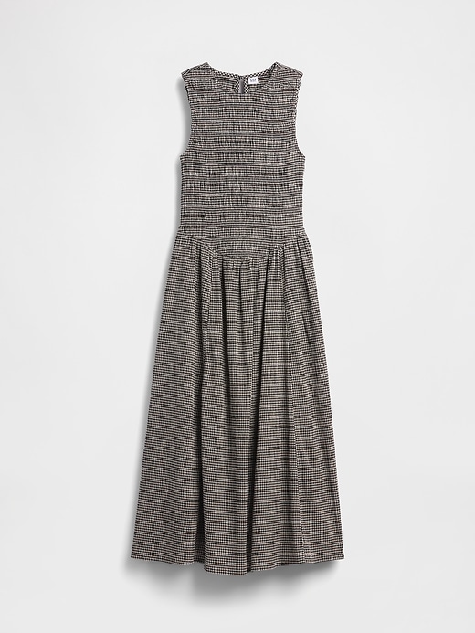 Image number 5 showing, Gingham Smocked Drop-Waist Maxi Dress