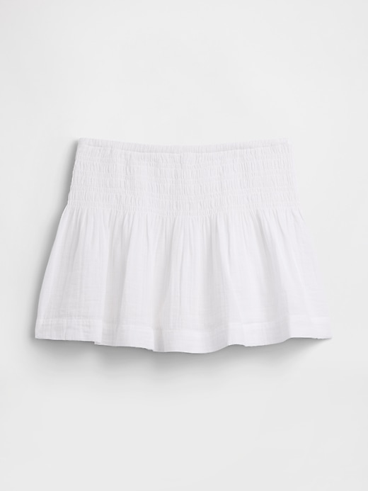 Image number 6 showing, Cotton Gauze Smocked Waist Mini Skort