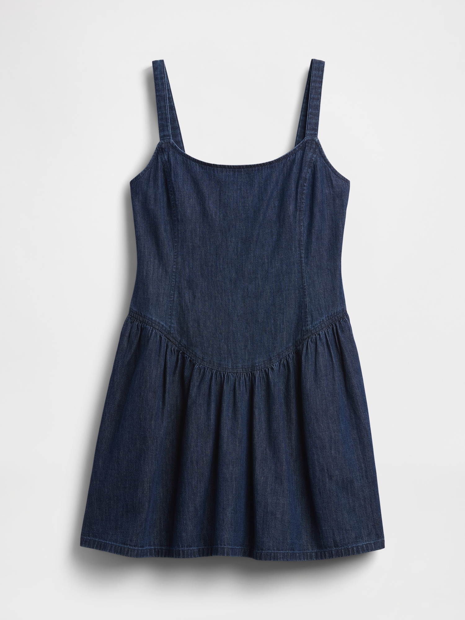 Женское платье Gap UltraSoft Denim Stripe Drop-Waist Mini, цвет: Тёмная варка — фото 4