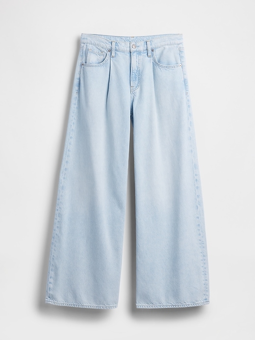 Image number 5 showing, Mid Rise UltraSoft Pleated Baggy Jeans