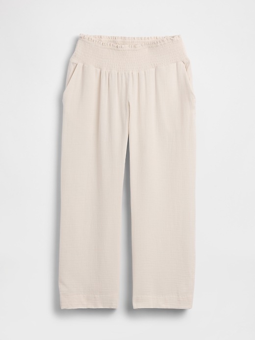 Image number 5 showing, Maternity Cotton Gauze Full Panel Pants