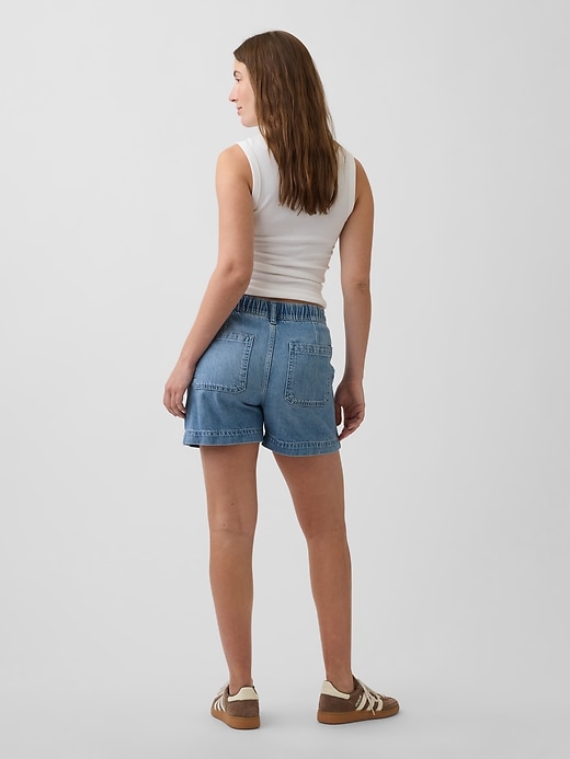 Image number 2 showing, Maternity Full Panel UltraSoft Denim Easy Shorts
