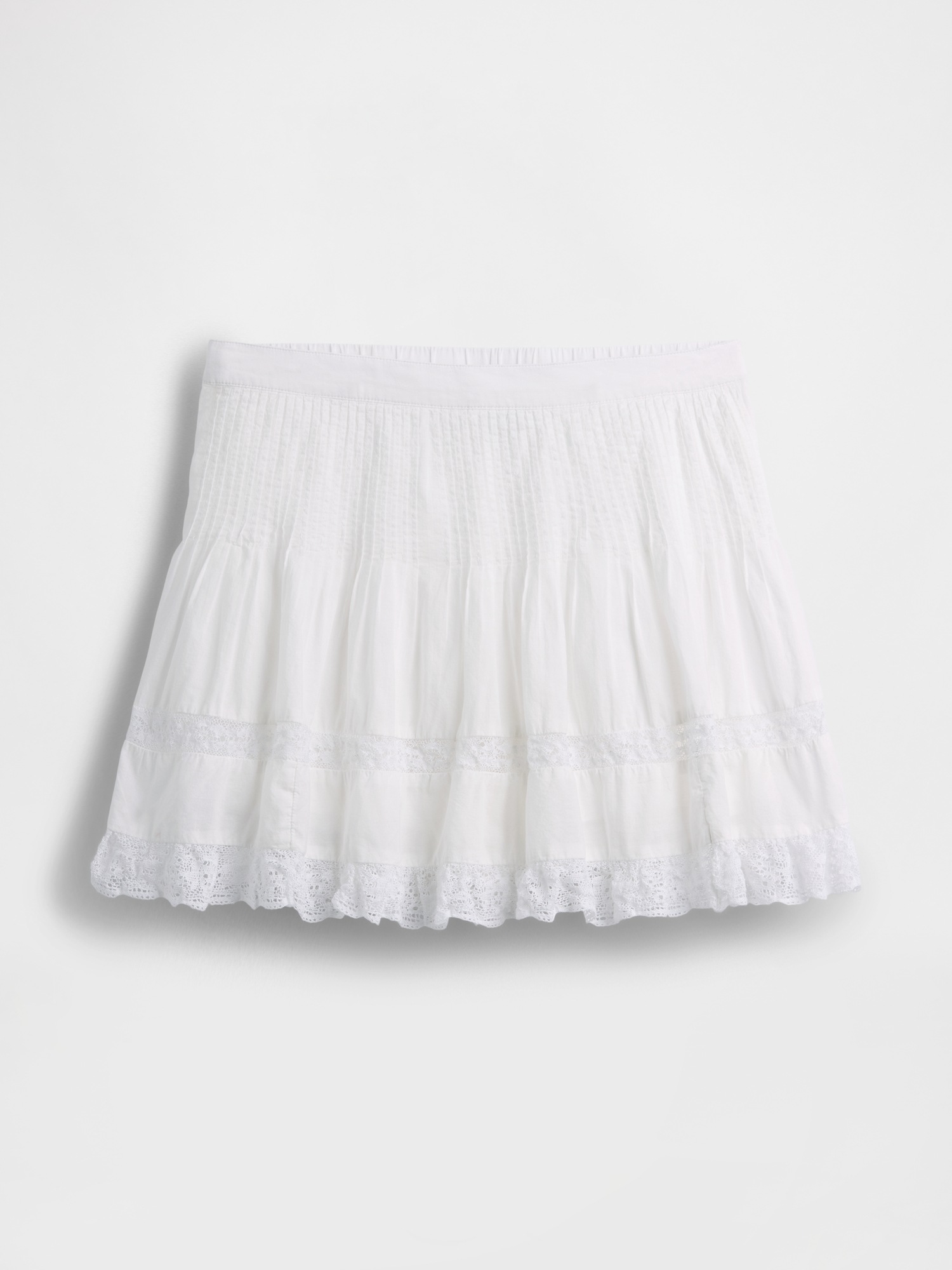 Женские юбки Gap Pintuck Lace-Trim Easy Mini Skort — фото 6