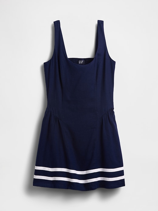 Image number 5 showing, Linen-Blend Drop-Waist Mini Dress