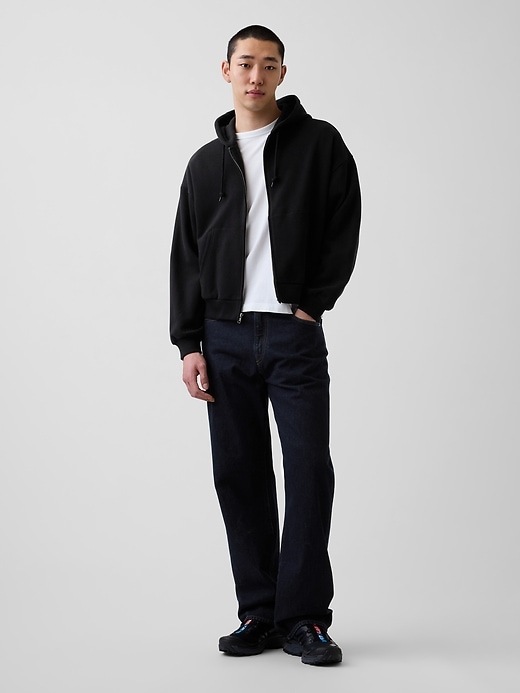 Image number 2 showing, VintageSoft Oversized Crop Zip Hoodie