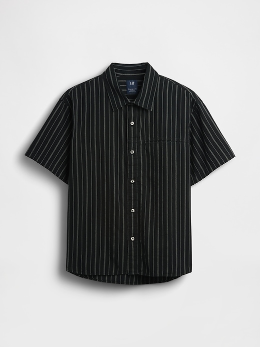 Image number 5 showing, Seersucker Stripe Relaxed Curved-Hem Shirt