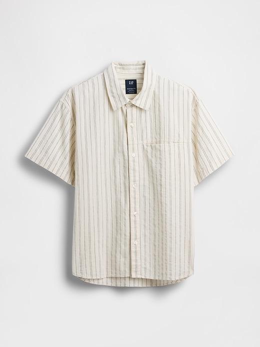 Image number 5 showing, Seersucker Stripe Relaxed Curved-Hem Shirt