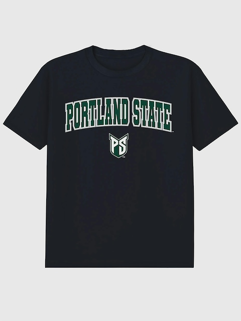 Portland State University Arch Logo Black Graphic T-Shirt