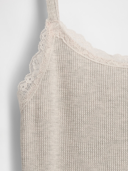 Image number 4 showing, Kids Waffle Lace-Trim Cami